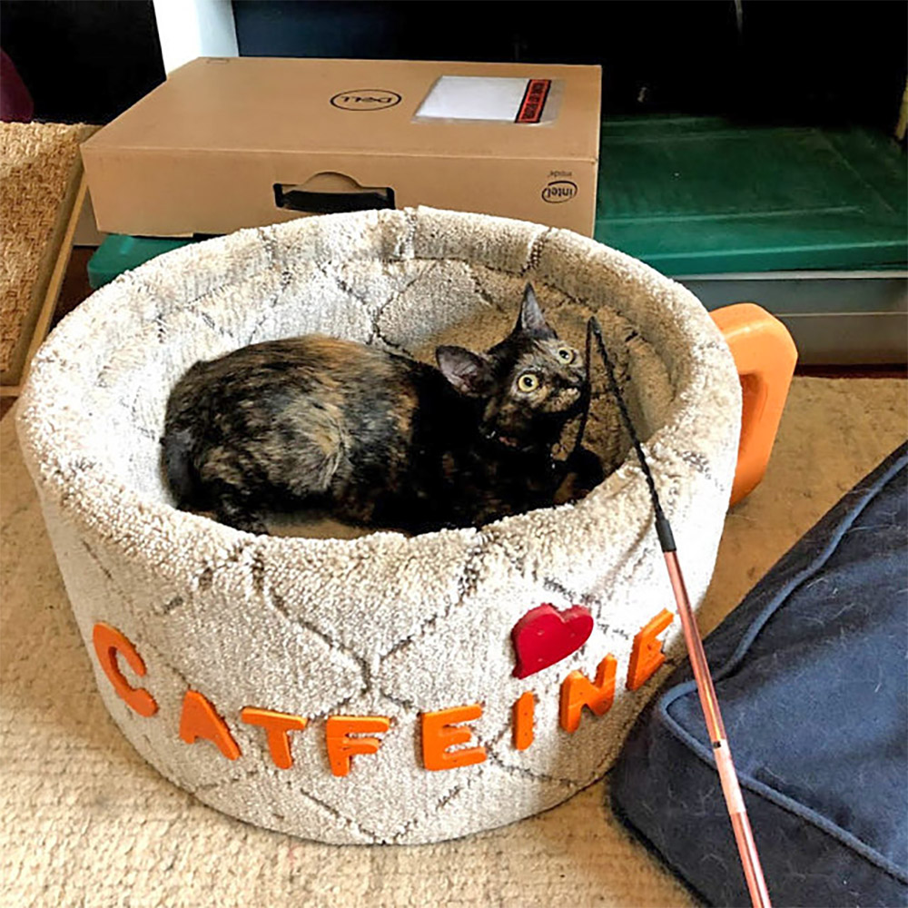 Catfeine Coffee Mug Shaped Cat Bed - Caffeine Cat Bed