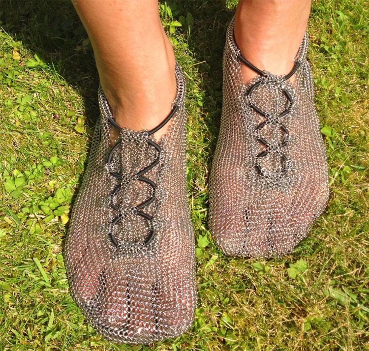 Chainmail Shoes - Chain link shoes - Paleos Metal barefoot hiking shoes 