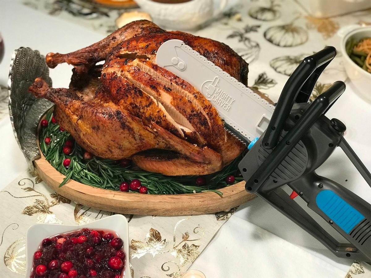 Chainsaw Turkey Carving Knife - Mighty Carver Power Tool Chainsaw Turkey Cutter