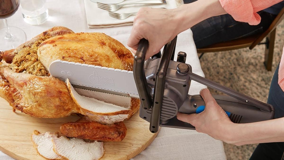 Chainsaw Turkey Carving Knife - Mighty Carver Power Tool Chainsaw Turkey Cutter