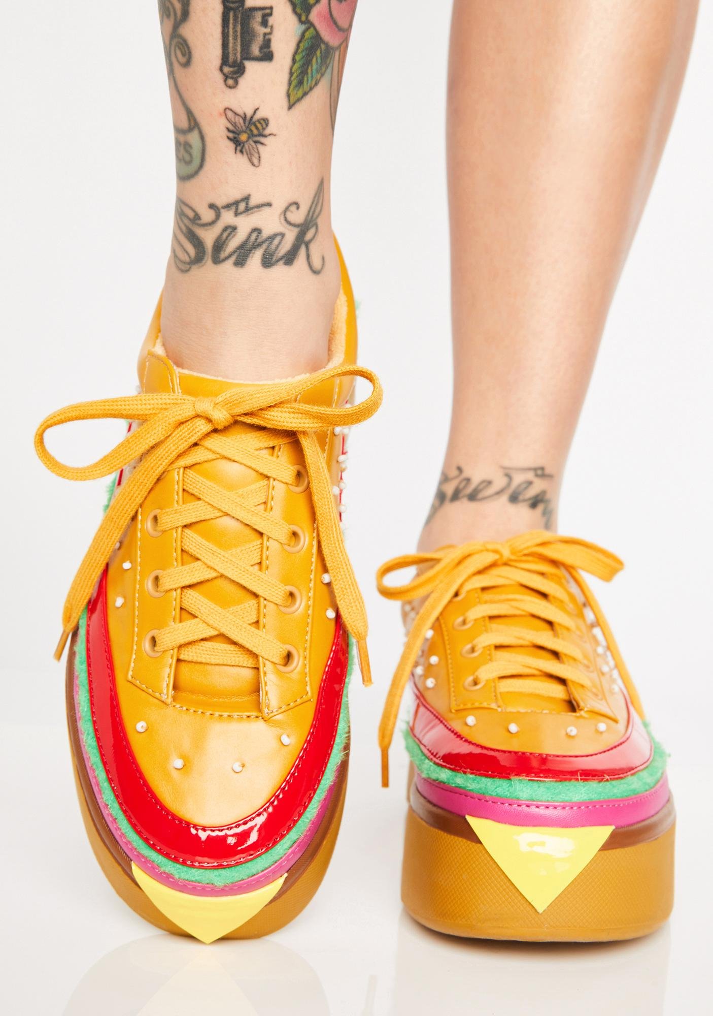 Cheeseburger Shoes - EXTRA CHEESE PLZ BURGER SNEAKERS