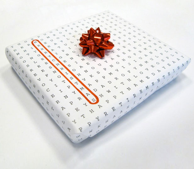 Word search wrapping paper