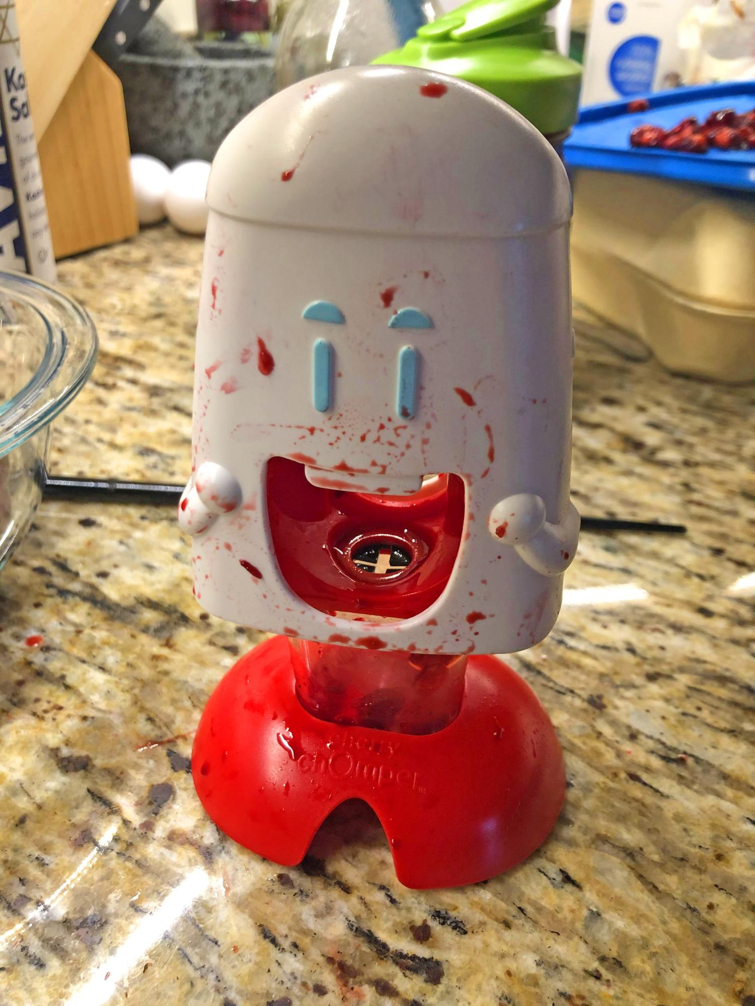 funny cherry chomper cherry pitter