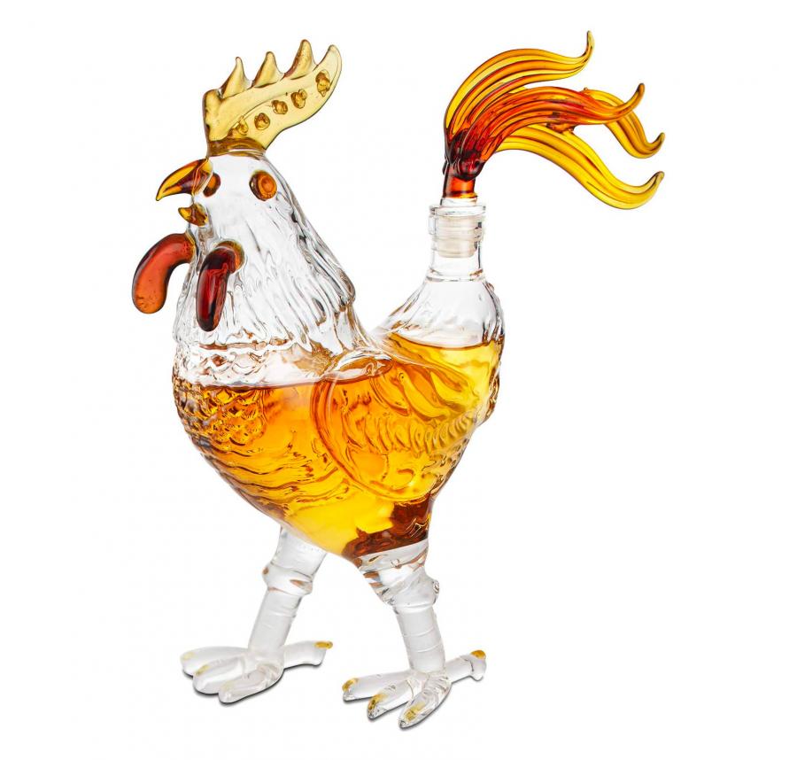 Chicken decanter with chicken legs and chicken glasses