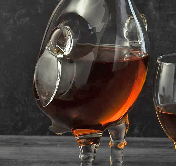 Chicken decanter with chicken legs and chicken glasses