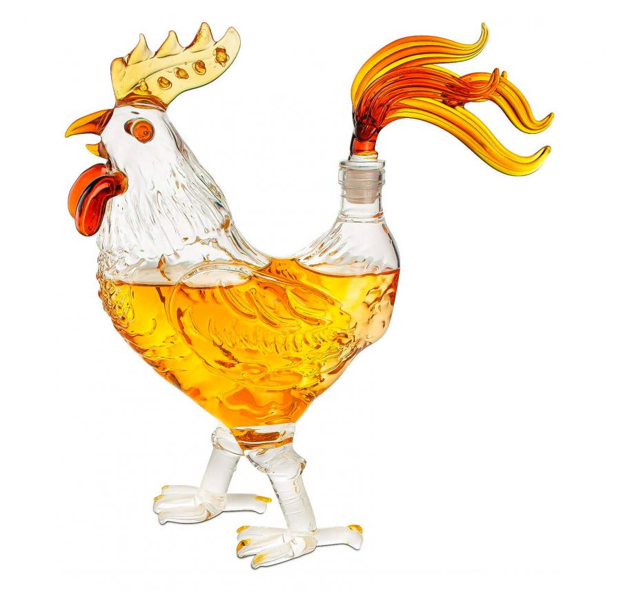 Chicken decanter with chicken legs and chicken glasses