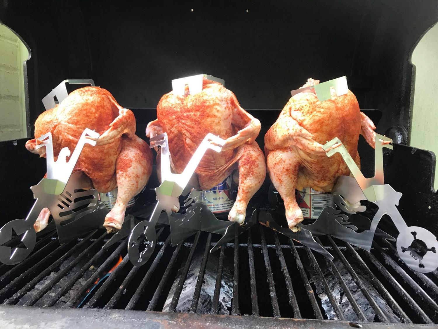 Chicken On a Motorcycle BBQ Griller