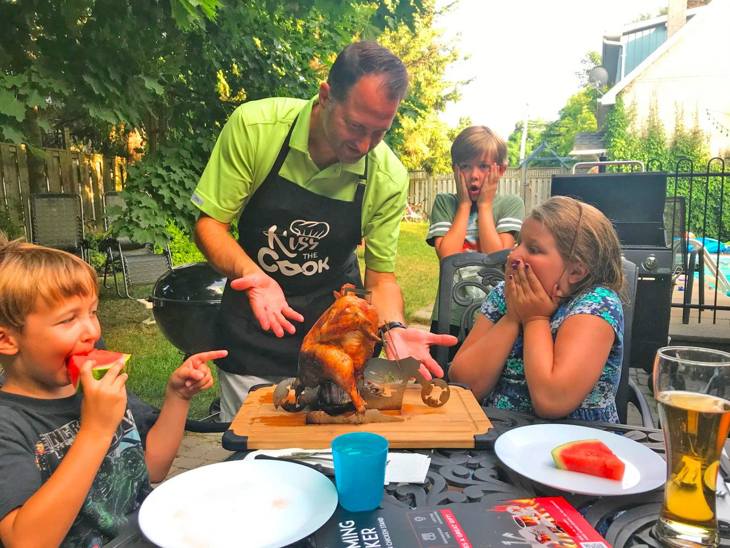Chicken On a Motorcycle BBQ Griller