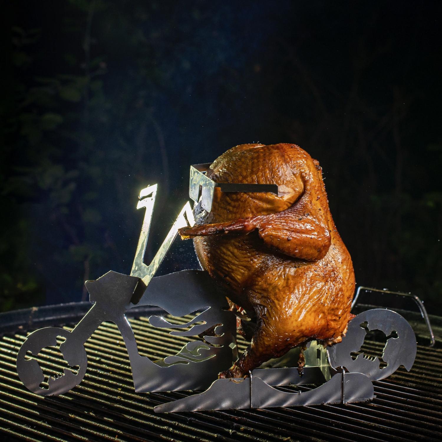 Chicken On a Motorcycle BBQ Griller