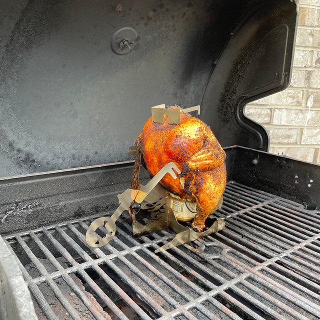 Chicken On a Motorcycle BBQ Griller