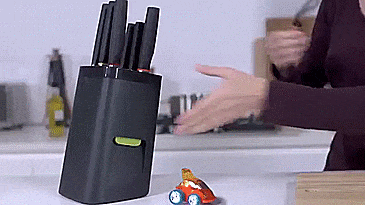 Joseph Joseph LockBlock - Child-Proof knife block requires a safety button to release knives - adult-sized hands required to open knife block