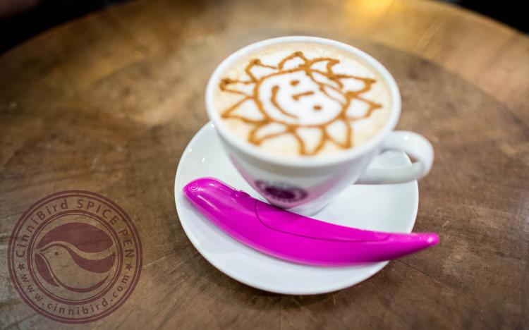Cinnibird Coffee Design Spice Pen - Coffee spice pen lets you draw/design your own barista drinks