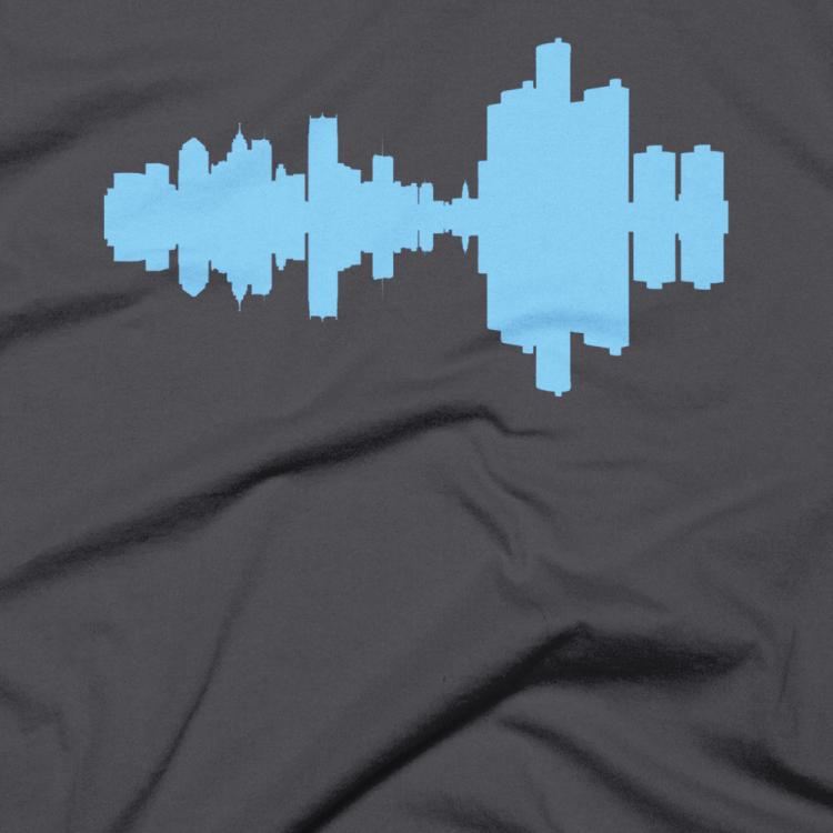 City Skyline Audio Wave T-Shirts - Detroit
