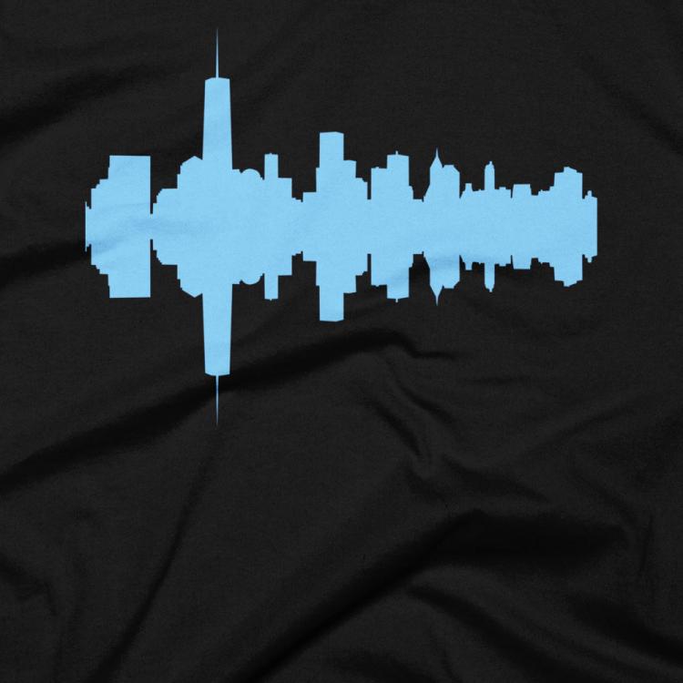 City Skyline Audio Wave T-Shirts - New York City