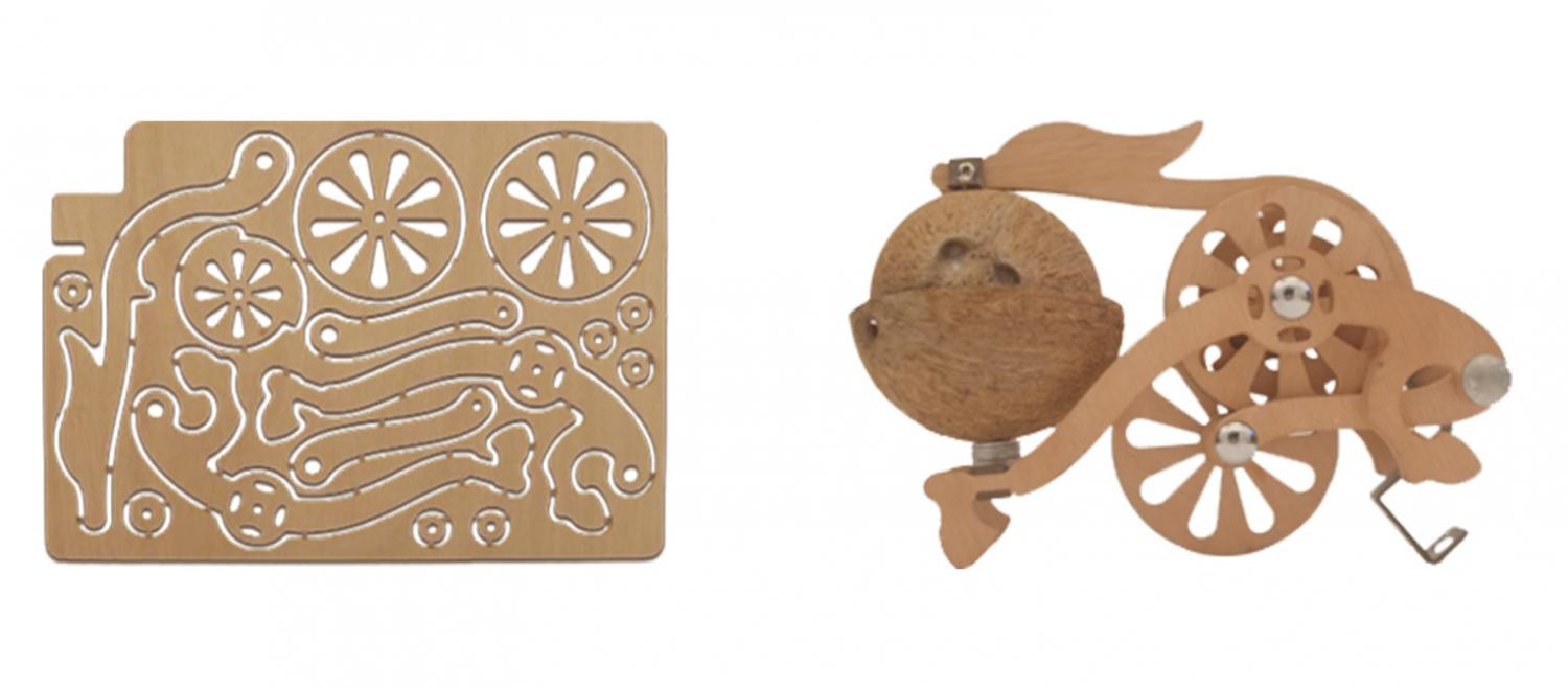 Trotify galloping horse bicycle accessory with coconuts - Monty Python bike gadget