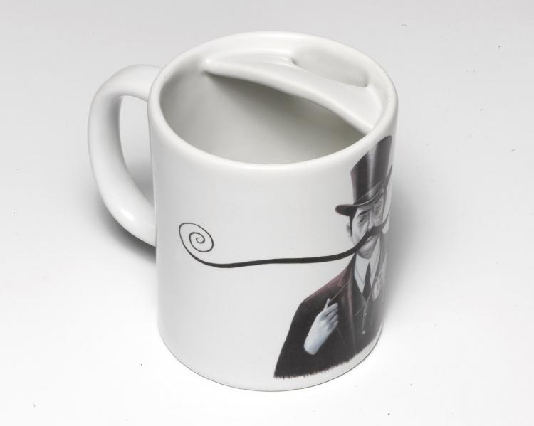 Bucardo Coffee Mug With Mustache Guard - Mustache mug