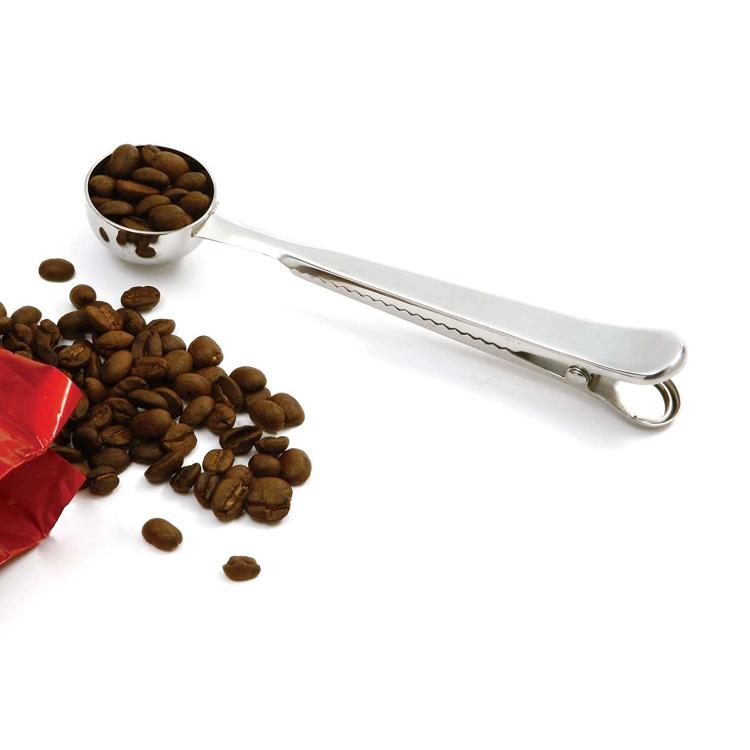 Coffee Measuring Spoon With Clamp - Coffee spoon that doubles as a bag clip to keep coffee fresh