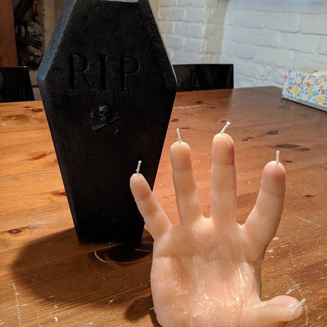 Melting Coffin Skeleton Candle