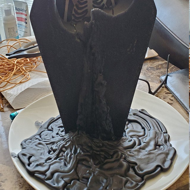 Melting Coffin Skeleton Candle