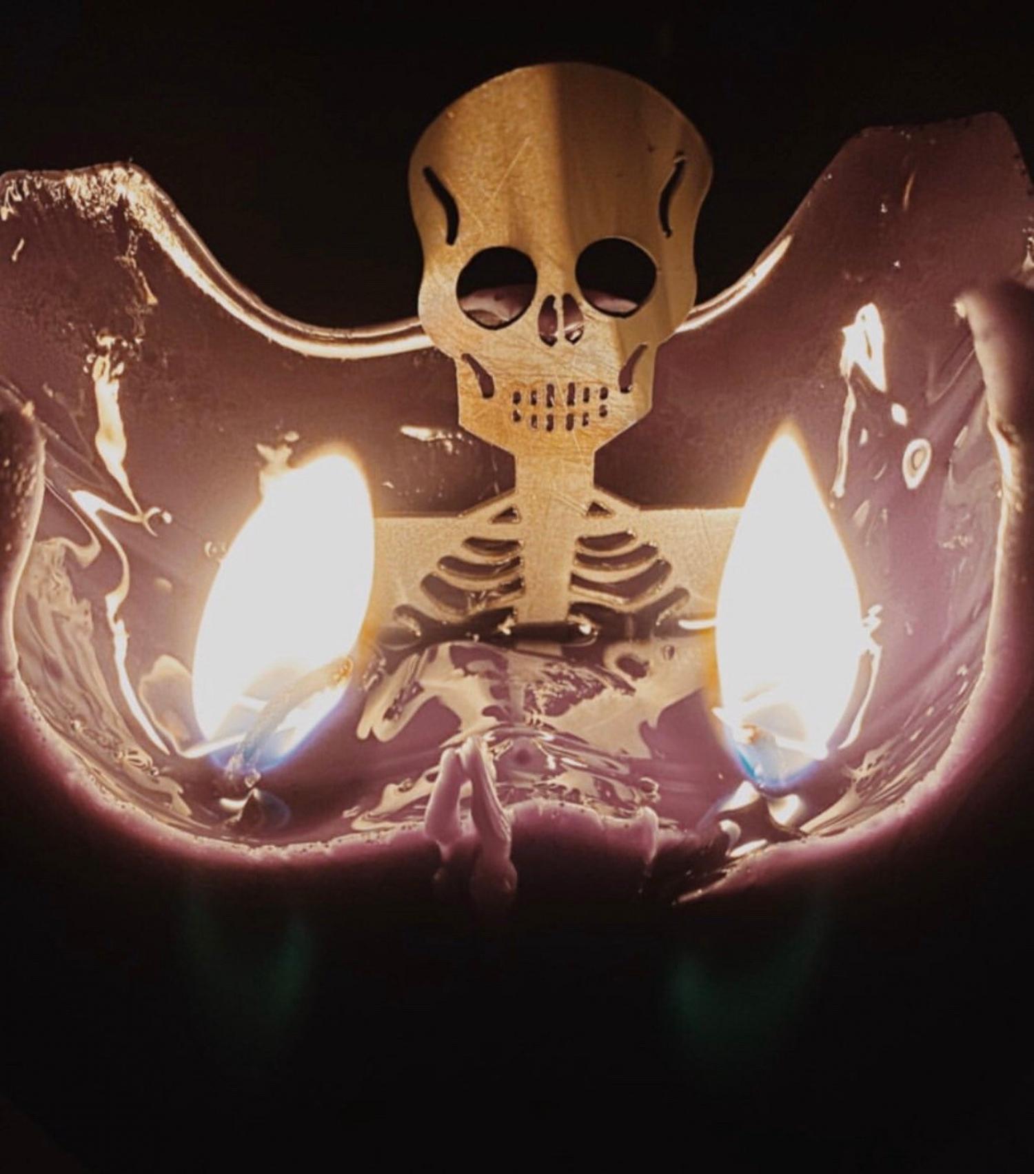 Melting Coffin Skeleton Candle
