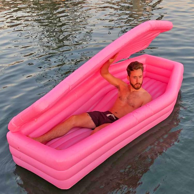 Pink Coffin Pool Float
