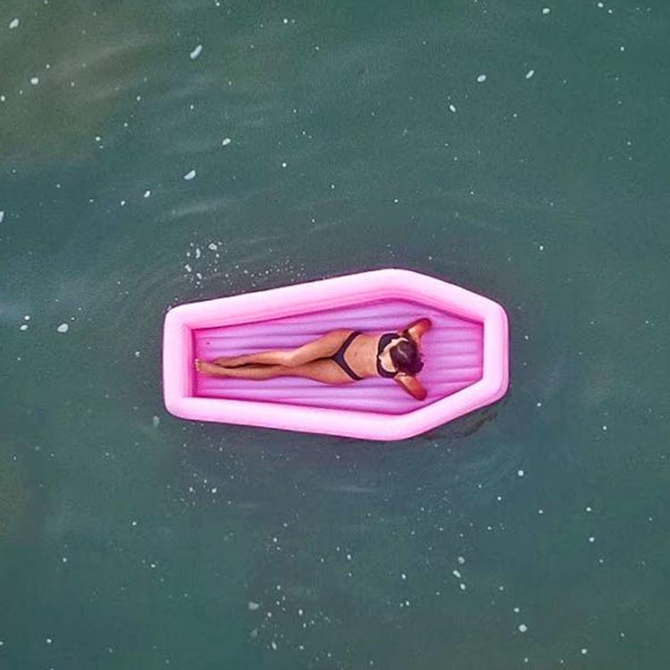 Pink Coffin Pool Float