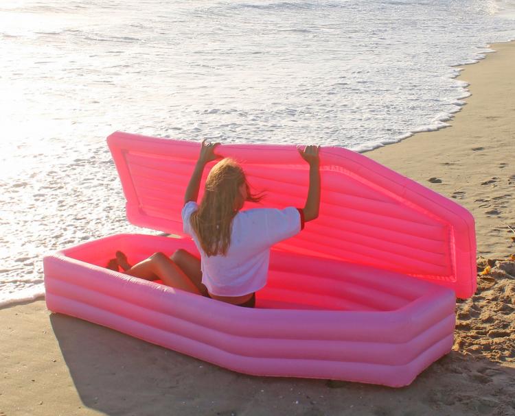 Pink Coffin Pool Float