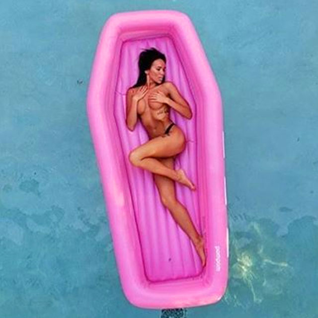 Pink Coffin Pool Float