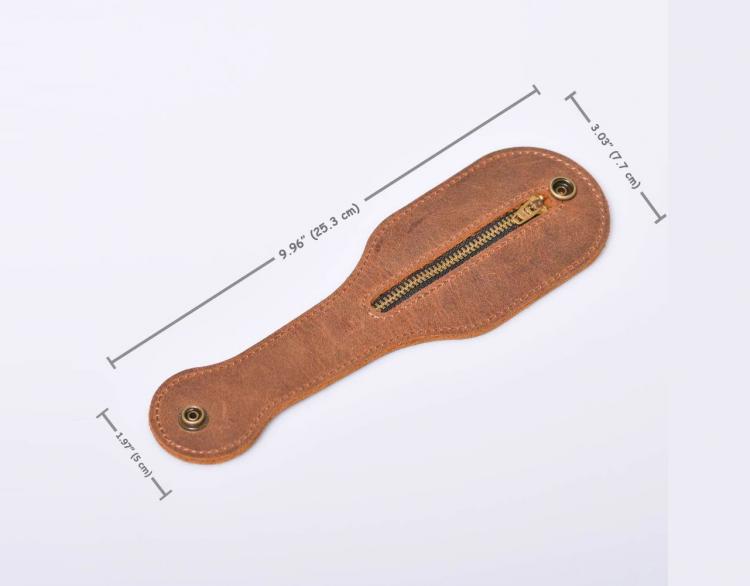 Leather Coin Purse Self-Defense Weapon - Belt loop coin purse smashing weapon