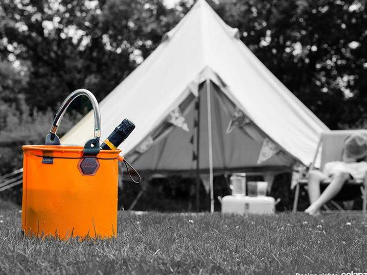 Colapz collapsible bucket - collapsing water bucket - coulorwave plastic bucket folds down for easy storage