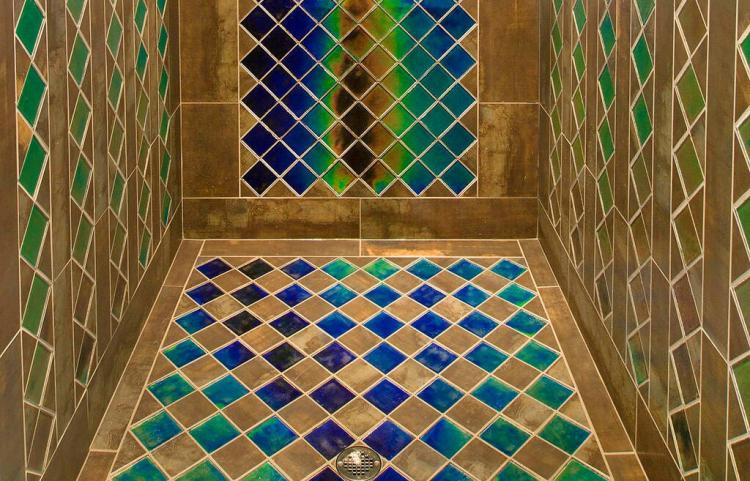 Color Changing Shower Tile - Shower Tile Changes Color Depending On The Temperature of Water - Heat sensitive bathroom tile