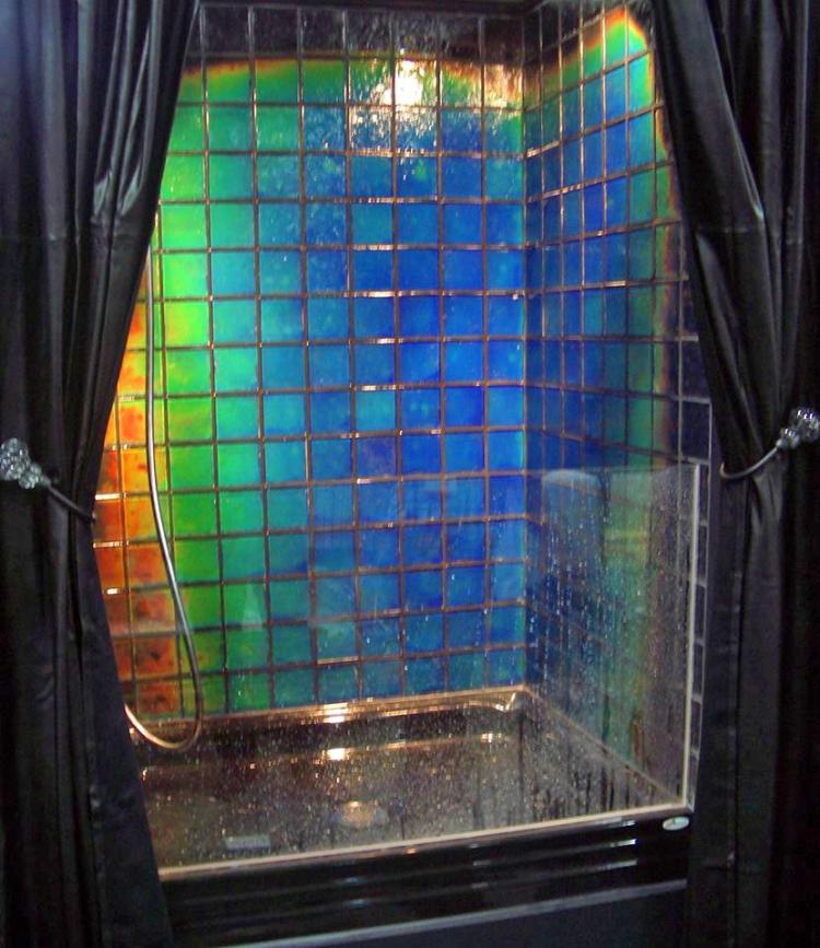 Color Changing Shower Tile - Shower Tile Changes Color Depending On The Temperature of Water - Heat sensitive bathroom tile