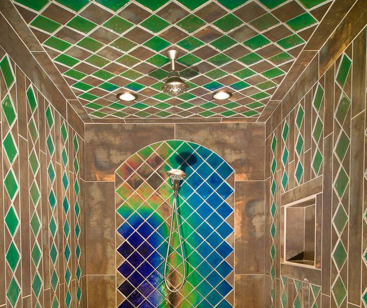 Color Changing Shower Tile - Shower Tile Changes Color Depending On The Temperature of Water - Heat sensitive bathroom tile