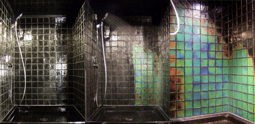 Color Changing Shower Tile - Shower Tile Changes Color Depending On The Temperature of Water - Heat sensitive bathroom tile