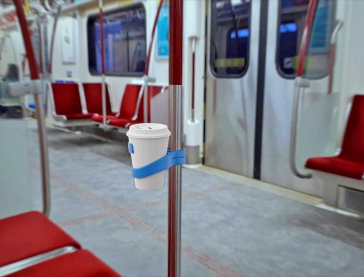 ComfyCup: Portable Cup Holder - Cup holder for trains, buses, subways, and bicycles