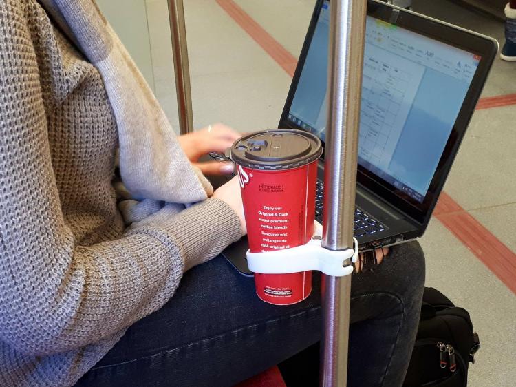 ComfyCup: Portable Cup Holder - Cup holder for trains, buses, subways, and bicycles