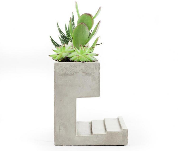 Concrete Desk Planter and Concrete Pen Holder - Classy Concrete Succulents Planter