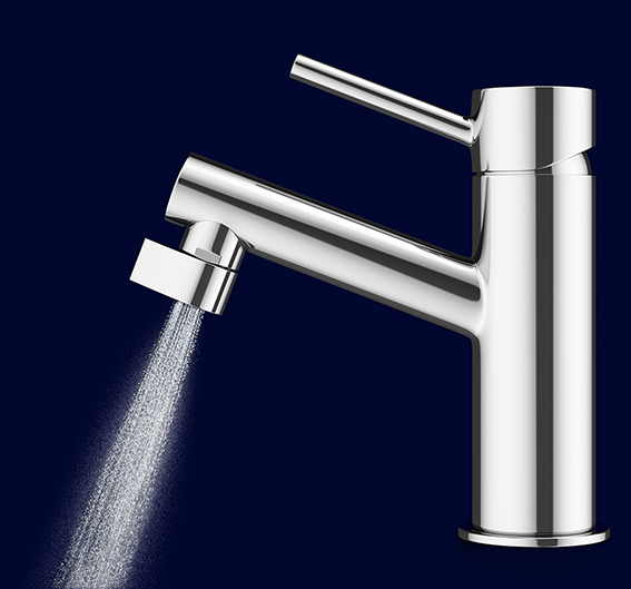 Altered Nozzle Kitchen Faucet Conserves 98% of Water Used - Water conserving misting faucet nozzle