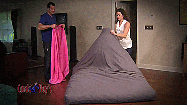 Convertible Bean-Bag Chair Turns Into a Queen Size Mattress Bed - Bean Bag Bed