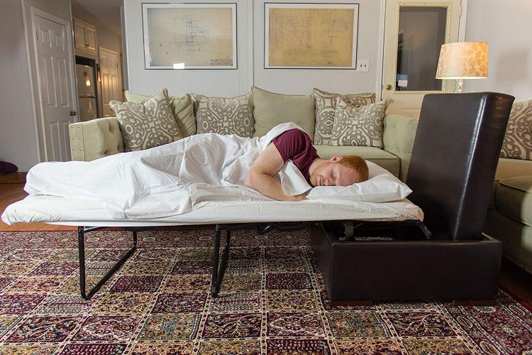 Convertible Ottoman Turns Into a Pullout Hideaway Guest Bed - Ottoman cot