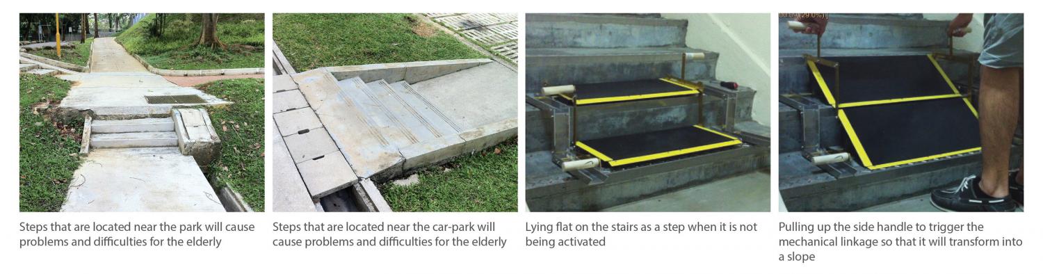 Convertible Stairs Convert Into a Wheelchair Ramp When Needed