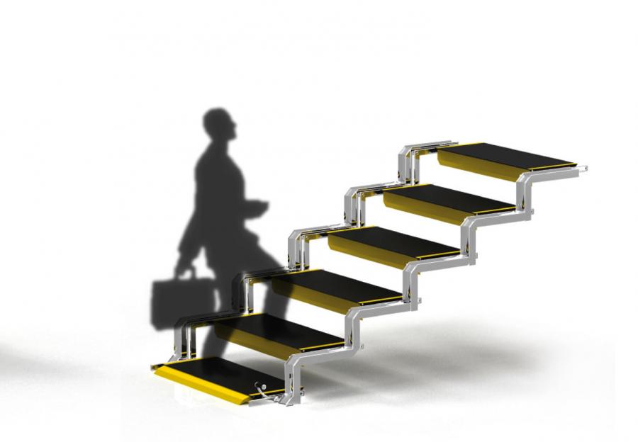 Convertible Stairs Convert Into a Wheelchair Ramp When Needed