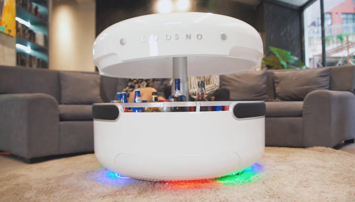 Coosno Ultimate Smart Coffee Table Fridge - Voice activated futuristic coffee table doubles as refrigerator