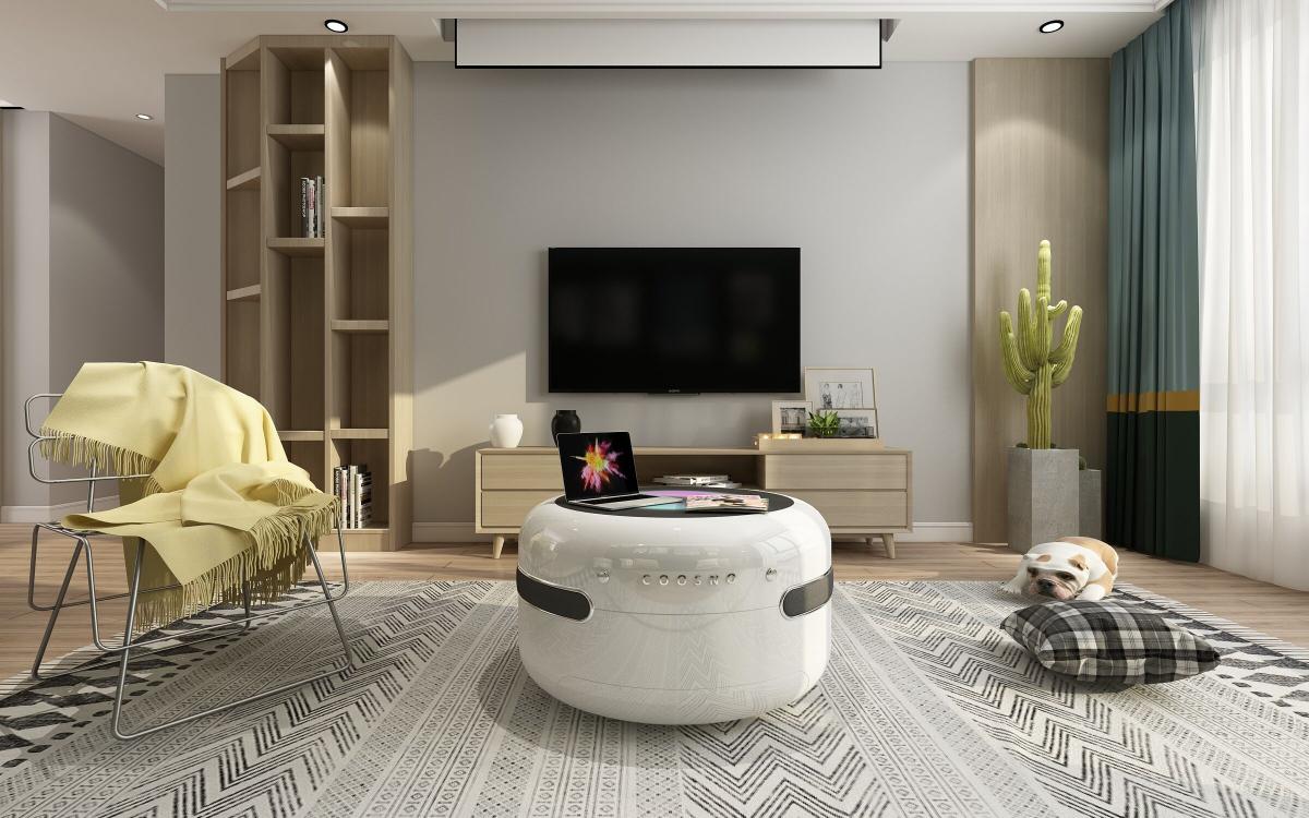 Coosno Ultimate Smart Coffee Table Fridge - Voice activated futuristic coffee table doubles as refrigerator