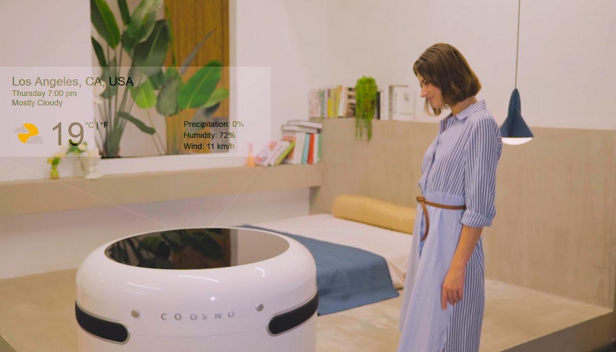 Coosno Ultimate Smart Coffee Table Fridge - Voice activated futuristic coffee table doubles as refrigerator