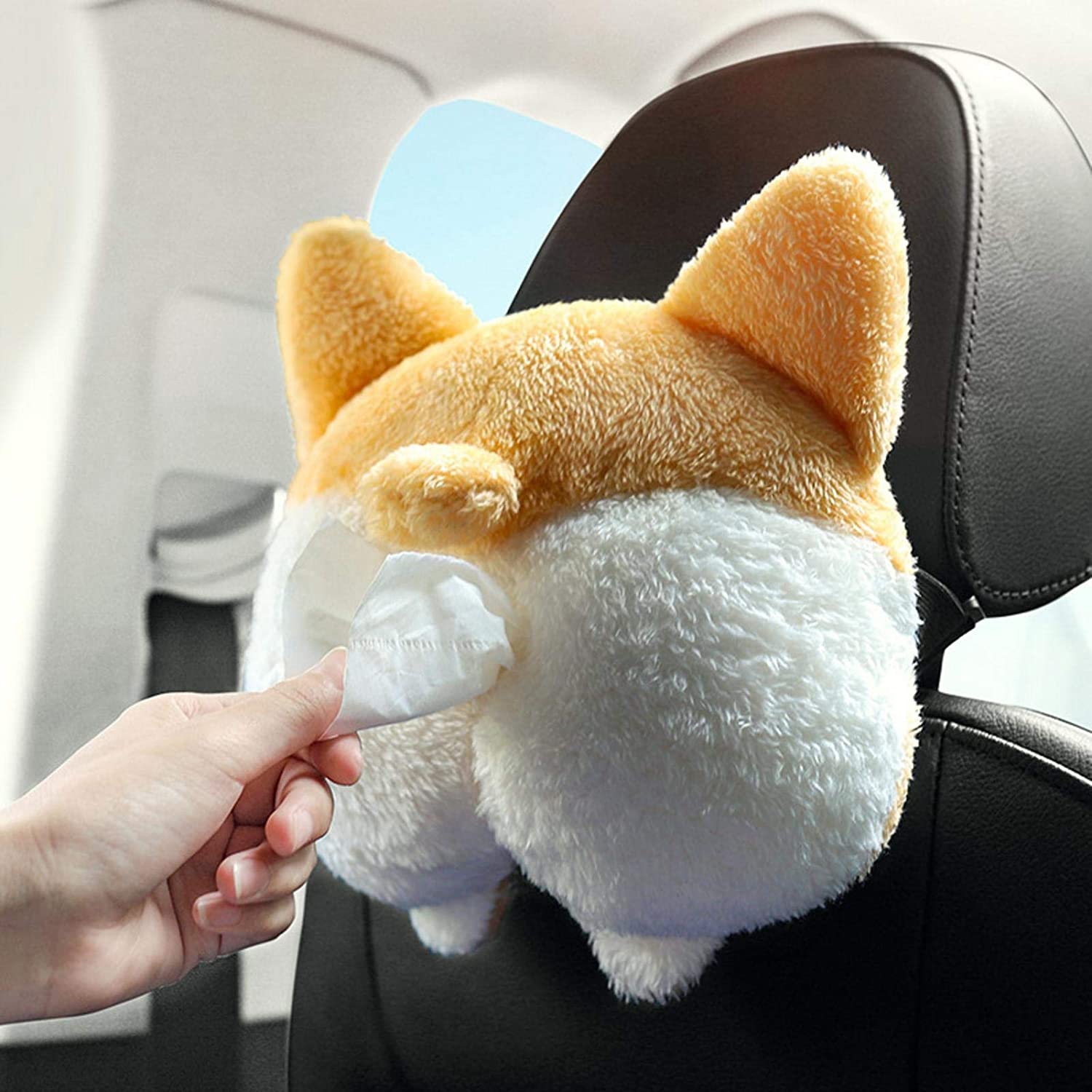 Corgi Butt Car Tissue Dispenser