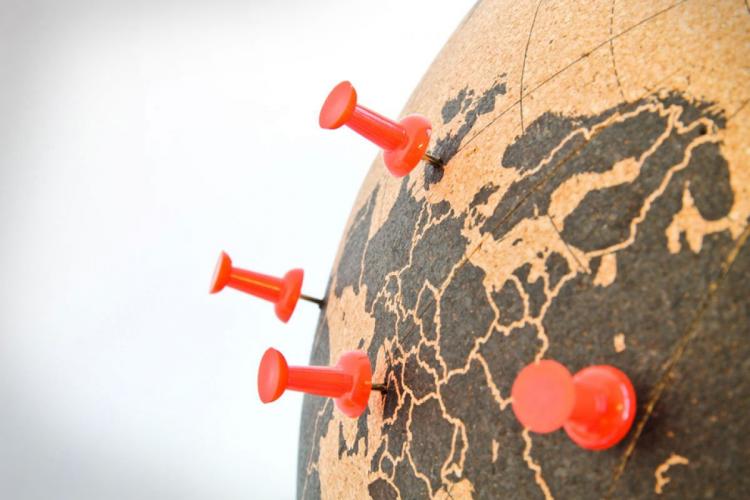 Cork Globe - Pin Travel Points On Cork Globe