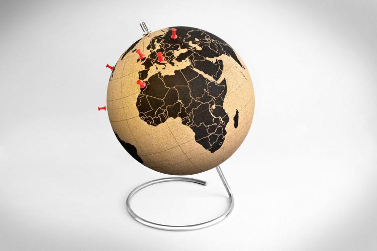 Cork Globe - Pin Travel Points On Cork Globe