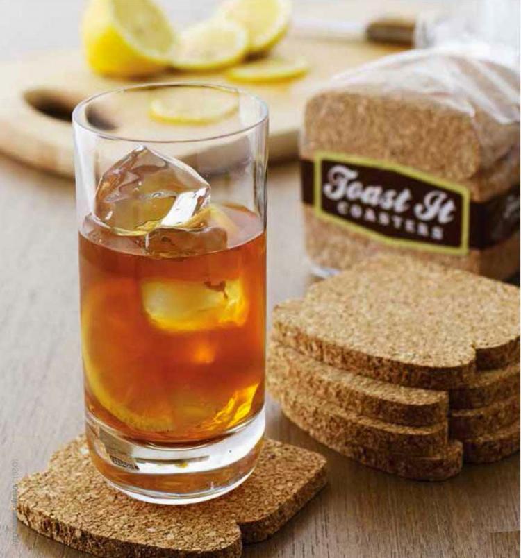 Cork Toast Coasters - Toast It Coasters - Bread Shaped Cork Coasters
