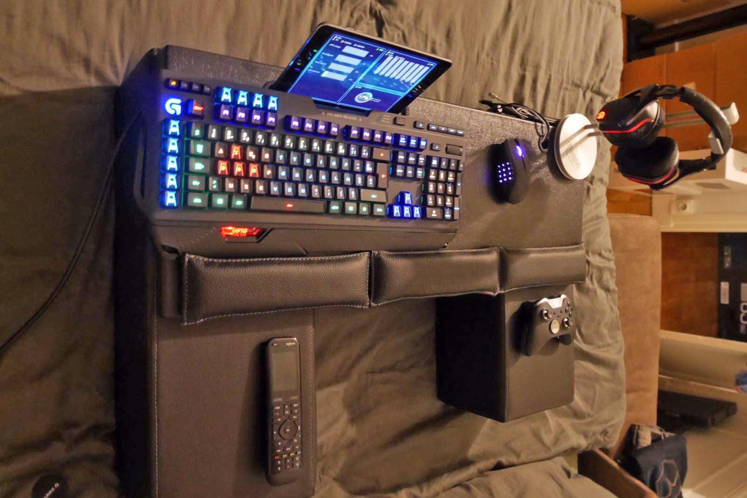 Couchmaster Is a Lap Desk That Creates a Workstation Right On Your Couch - Couch desk with cushion armrests